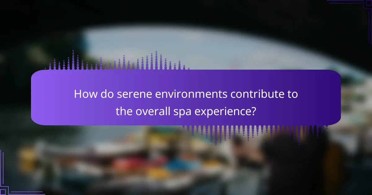How do serene environments contribute to the overall spa experience?