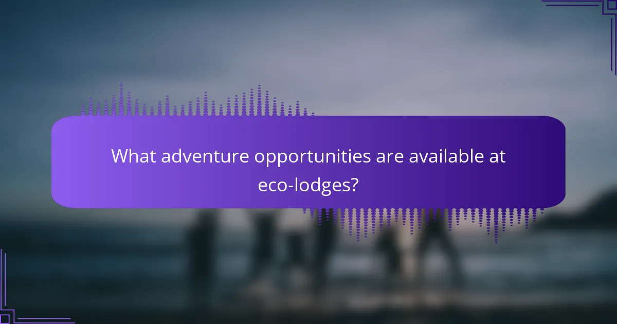What adventure opportunities are available at eco-lodges?