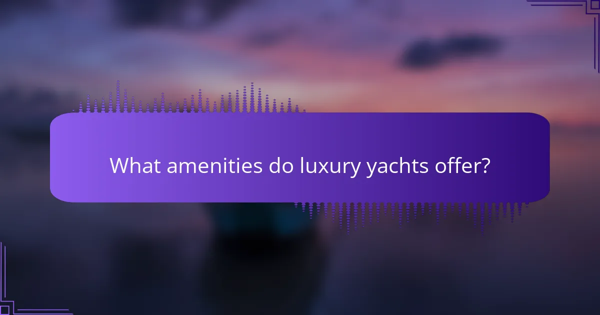 What amenities do luxury yachts offer?