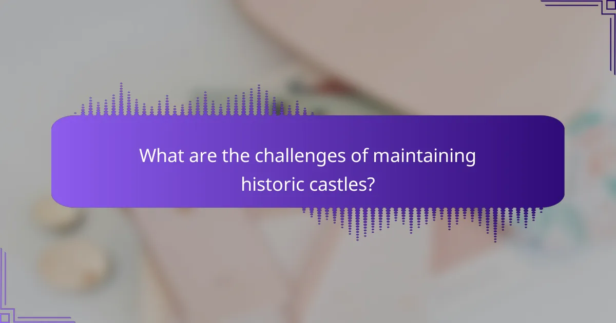 What are the challenges of maintaining historic castles?