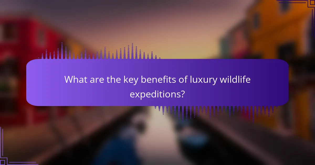 What are the key benefits of luxury wildlife expeditions?