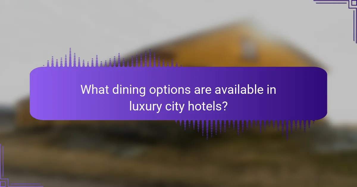 What dining options are available in luxury city hotels?