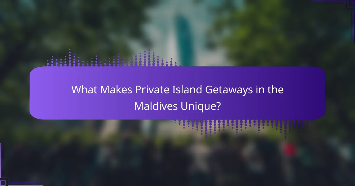 What Makes Private Island Getaways in the Maldives Unique?