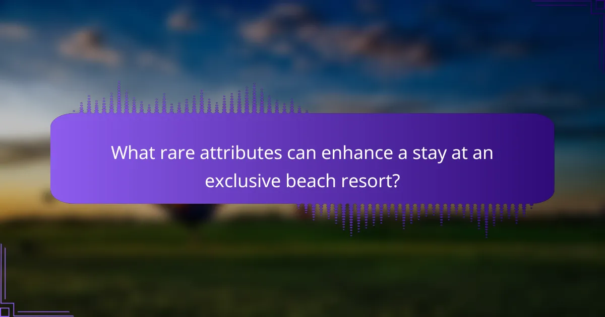 What rare attributes can enhance a stay at an exclusive beach resort?