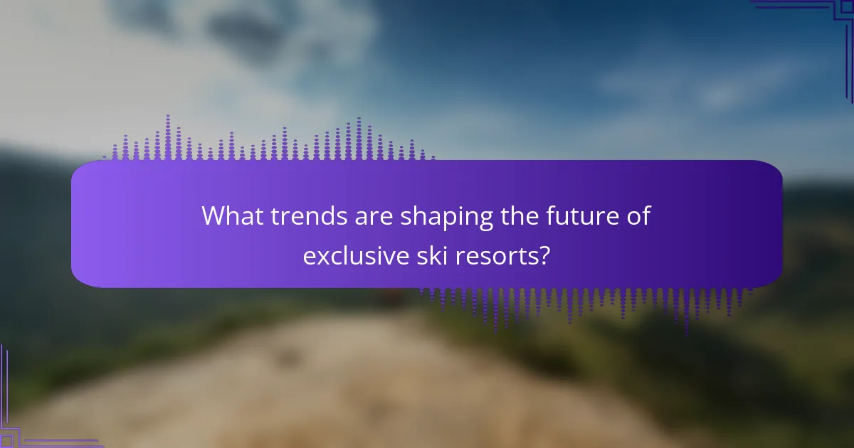 What trends are shaping the future of exclusive ski resorts?