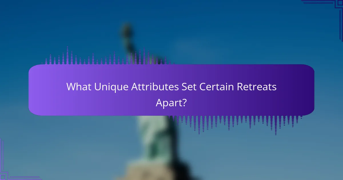 What Unique Attributes Set Certain Retreats Apart?