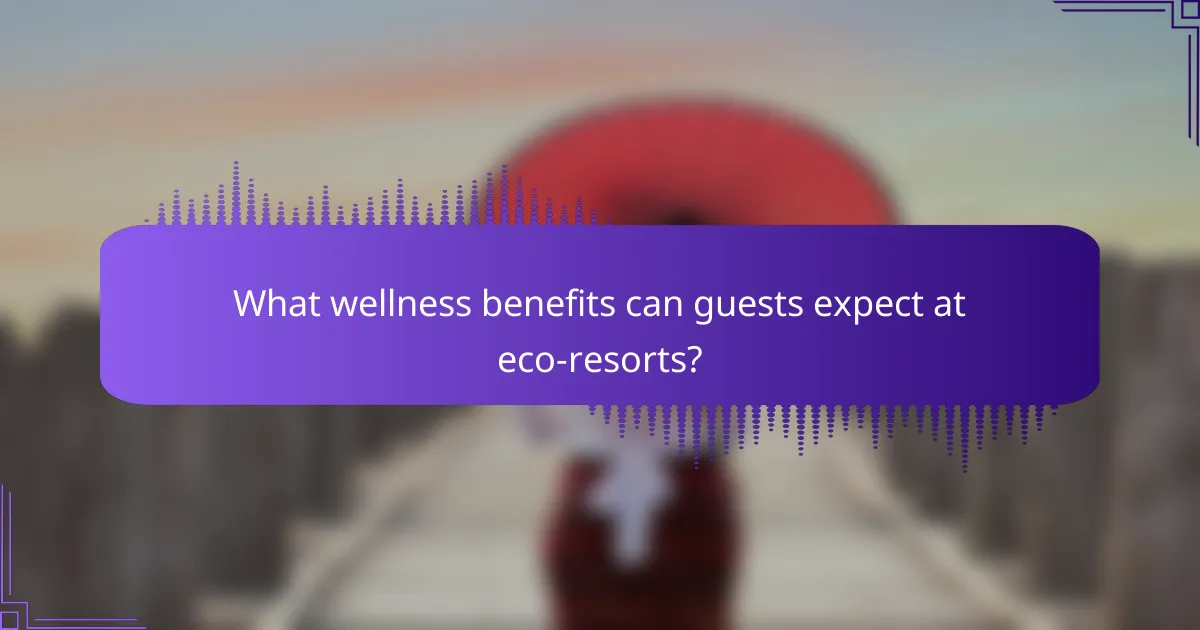 What wellness benefits can guests expect at eco-resorts?