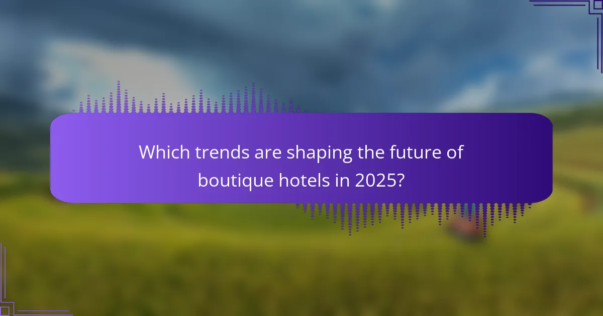Which trends are shaping the future of boutique hotels in 2025?